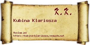 Kubina Klarissza névjegykártya
